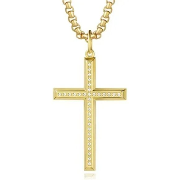Boutique Other - New Crucifix Cross Pendant Long Necklace Fine Jewelry For Men